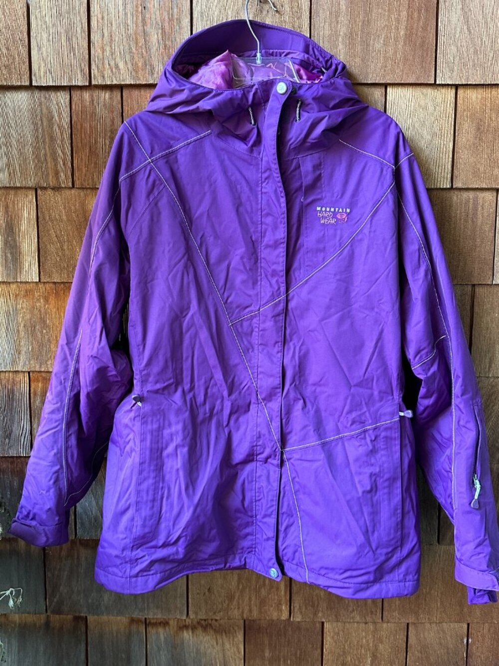 EUC Mountain Hardwear Purple Hooded Zip Front Snow Jacket in Women's Large